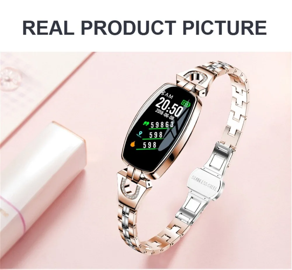 

2019 IP67 Waterproof Women Color Screen Blood Pressure Heart Rate Monitor Smart Bracelet Watch Pedometer Sport Fitness Tracker#A