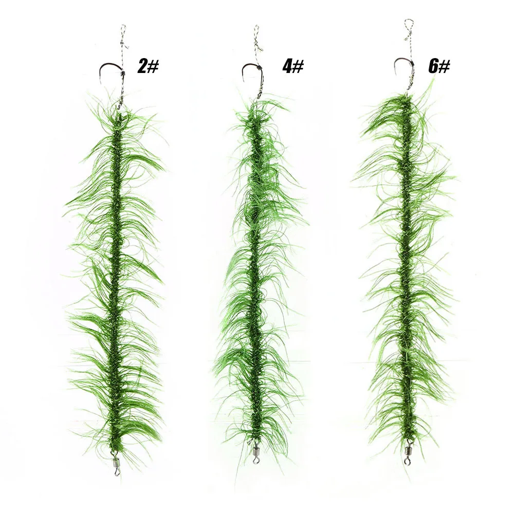 6 PCS Carp Fishing Hair Rig Braid Fishing Line Simulated Artificial Sea