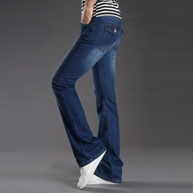 

Korean Style Mens Blue Flare Jeans Mid Waist Slim Fit Denim Pants Men Plus Size Boot Cut Flared Jeans Trousers for Men