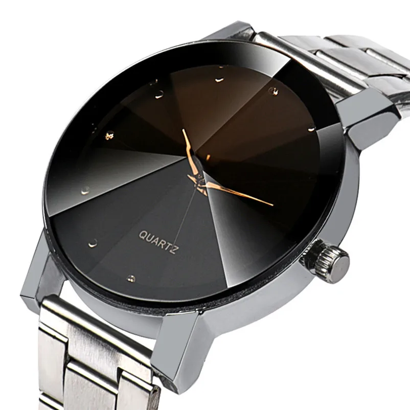 Роскошные модные часы для женщин, браслет с кристаллами для мужчин и женщин, аналоговые кварцевые наручные часы из нержавеющей стали - Цвет: Серебристый