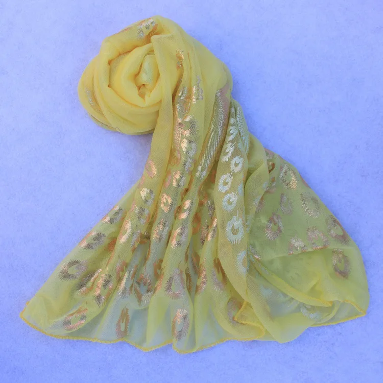Женские летние Бронзовые Шарфы с принтом павлина, Ретро стиль, кисточки, сплошной цвет, 160x40, шали, женские тонкие обертки, хиджаб, пляжный праздничный шарф