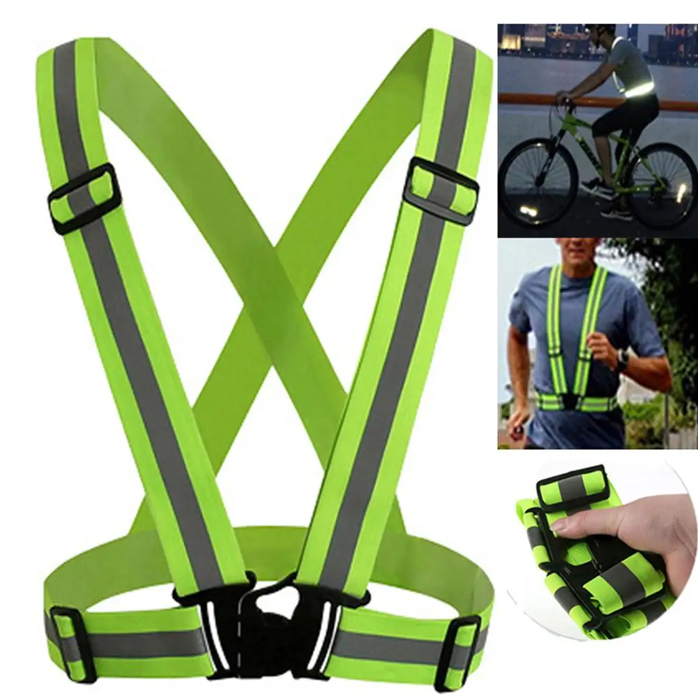 Монтажная цепь, унисекс, открытый жилет безопасности для велоспорта, 70-98 см, лента для велосипеда, отражающая упругая жгут для ночной езды