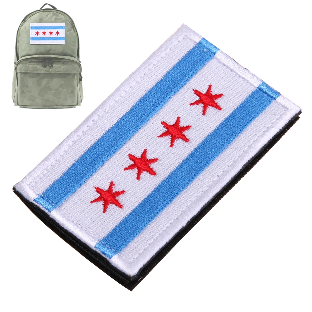 

Patch Morale 3D Embroidered 4 Star Armband Flag Chicago Alumni Police Flag Morale Tags Patches Military Army Badges