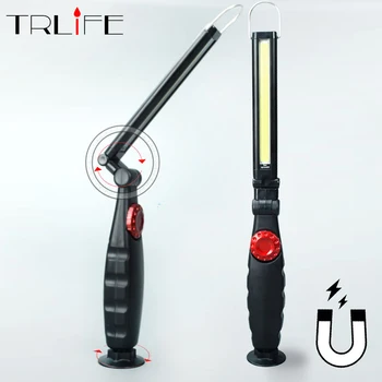 

Portable COB Handheld Stepless Dimming Work Light Multi-function Magnetic COB Torch Lanterna Hanging Hook Lamp use 3AAA Battery
