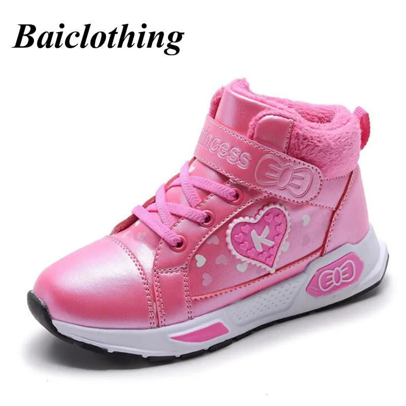 Kids Shoes Girls Sneakers 2018 Winter New Warm Girls Child Princess ...