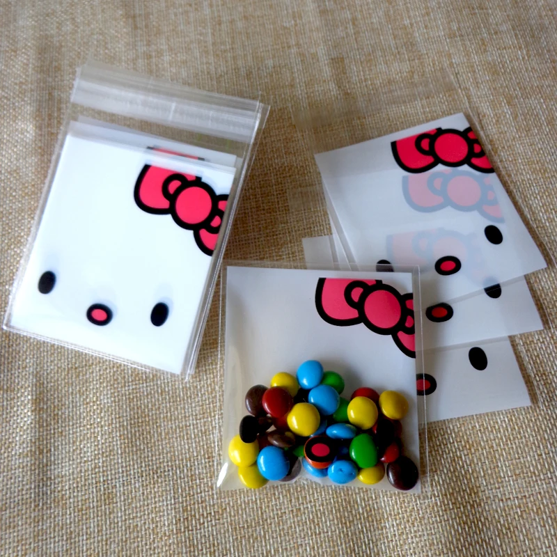 100pcs Small Opp Plastic O Kitty Self Adhesive Party Food 100pcs Small Opp Plastic O Kitty Self Adhesive Party Food Ng Bags Cellophane Cheesecake Biscuit Cookies Candy Bag World Of