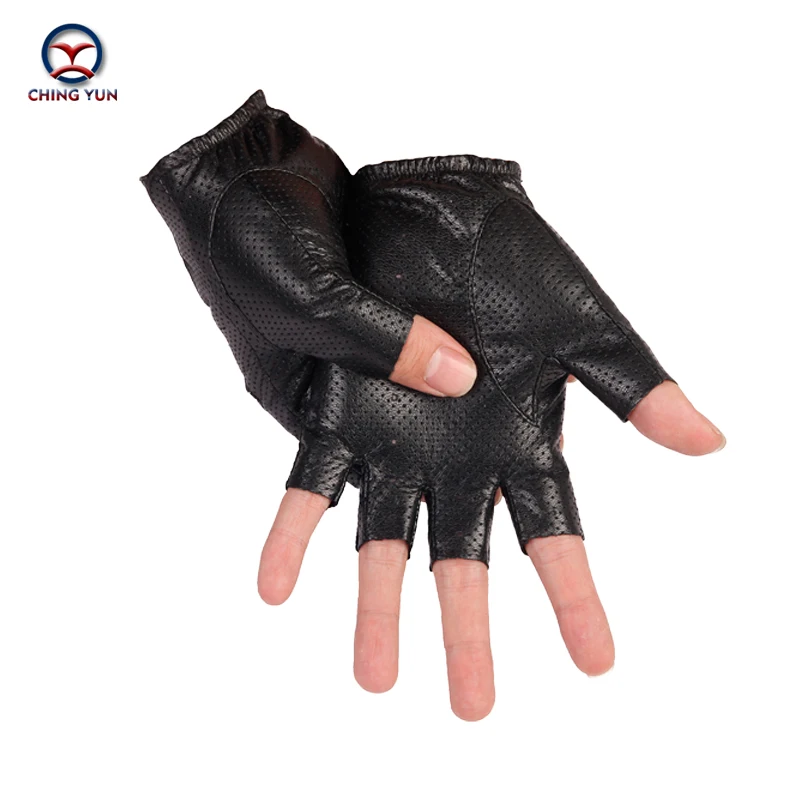 CHING YUN 2019 Man Gloves Leather Fingerless Gloves Tactical Male Semi-finger Protective Ride Non-slip Mitts Wear-resisting 1006