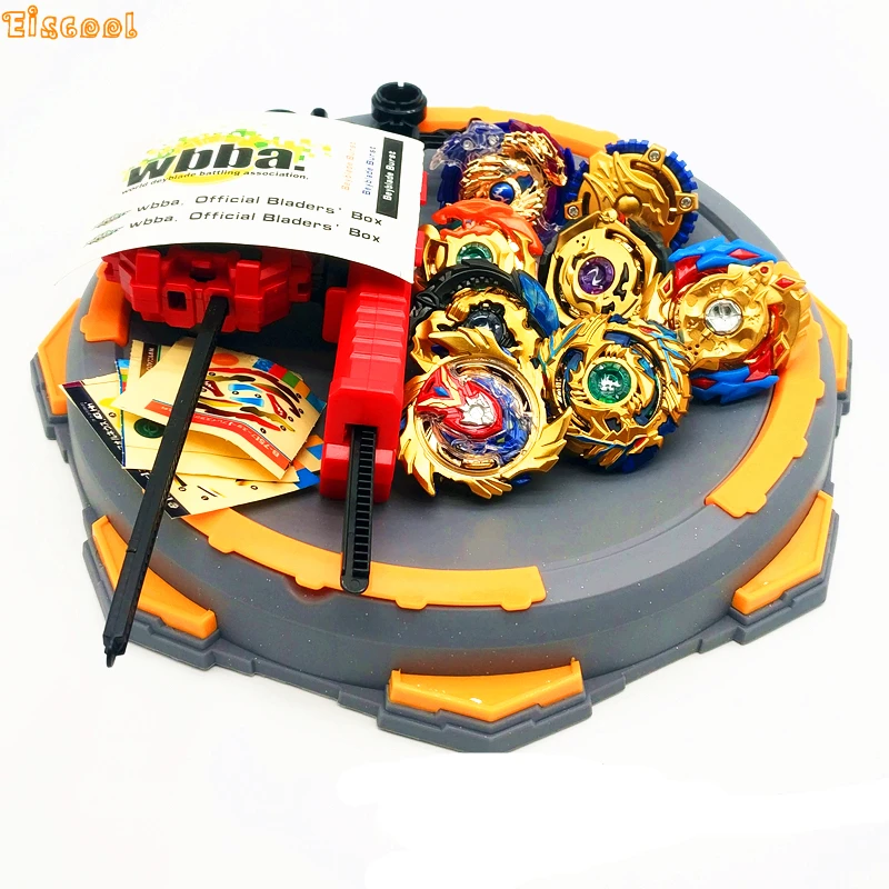 Золотой стиль волчок Beyblade Взрывная игрушка с пусковым устройством стартер и арена игрушка Металл Fusion Бог спиннинг Топ лезвие игрушка