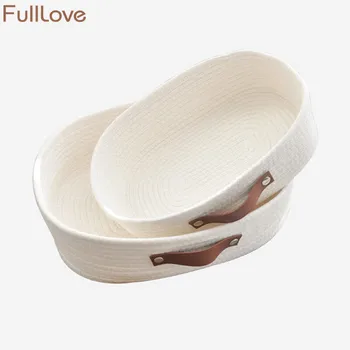 

FullLove Nordic Beige Storage Basket 2018 New Cotton Rope Sundries Clothing Cosmetic Organizer Box Home Storage & Organization