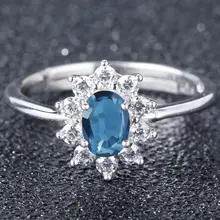 Натуральный сапфир кольцо стерлингового серебра 925 натуральный и реальный сапфир, 0.6ct драгоценных камней на изделия# XY18061402