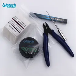 Glotech Clapton wire DIY наборы Clapton wire + плоскогубцы + катушка джиг + хлопок 10 шт. для электронной сигареты RBA RDA распылитель DIY испаритель