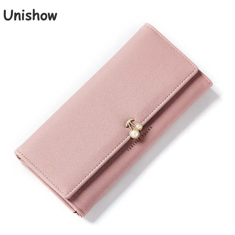 Unishow brand designed Pearl Women Wallet Simple Clutch Purse Lady Long Wallets Female Card ...