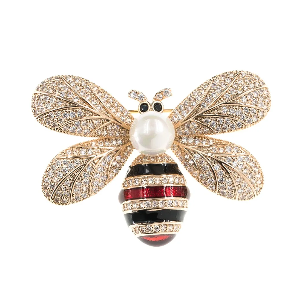 

Crystal Cubic Zirconia Bee Bug Brooch Broach Pin Pendant Women Jewelry Accessories XR02788