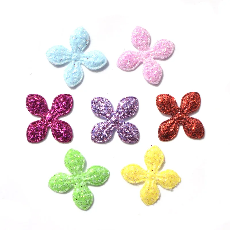 

100Pcs 16mm Mixed Glitter Spring Cross Flower Sewing on Felt Fabric Patch Cloth Appliques/Craft Wedding Decor K20
