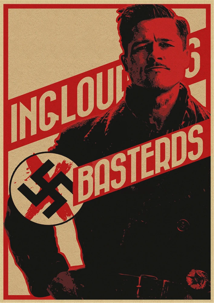 Inglourious Basterds Квентин Тарантино Классические фильмы домашний интерьер украшения Крафт Фильм плакат рисунок core наклейки на стену