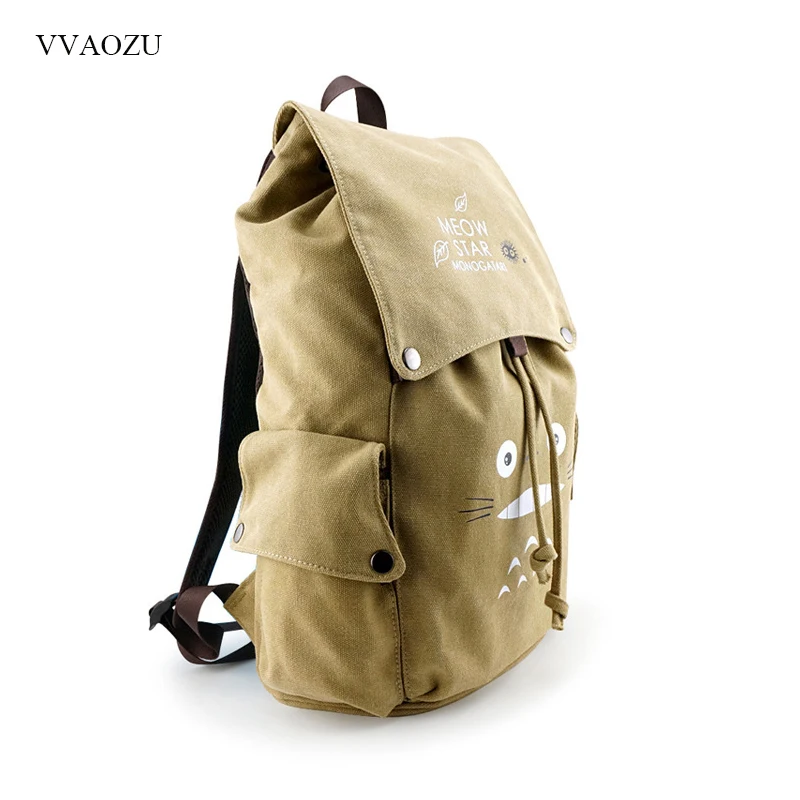 Mochila de lona de Totoro, Mochila de viaje, bolsa de escuela, arte de espada, ataque en línea, Mochila grande, Mochila Escolar, Mochila Escolar