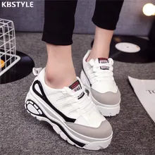 2017 Nouveau Printemps En Daim En Cuir Patchwork Femmes Occasionnels Chaussures Plate-Forme Crochet et Boucle Montrent Votre Style Zapatillas Deportivas Mujers