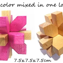 080 развивающие игры Игрушечные лошадки деревянные головоломки IQ головоломка Конг Мин Блокировка/Лу бань блокировки 2 вида цветов/партия