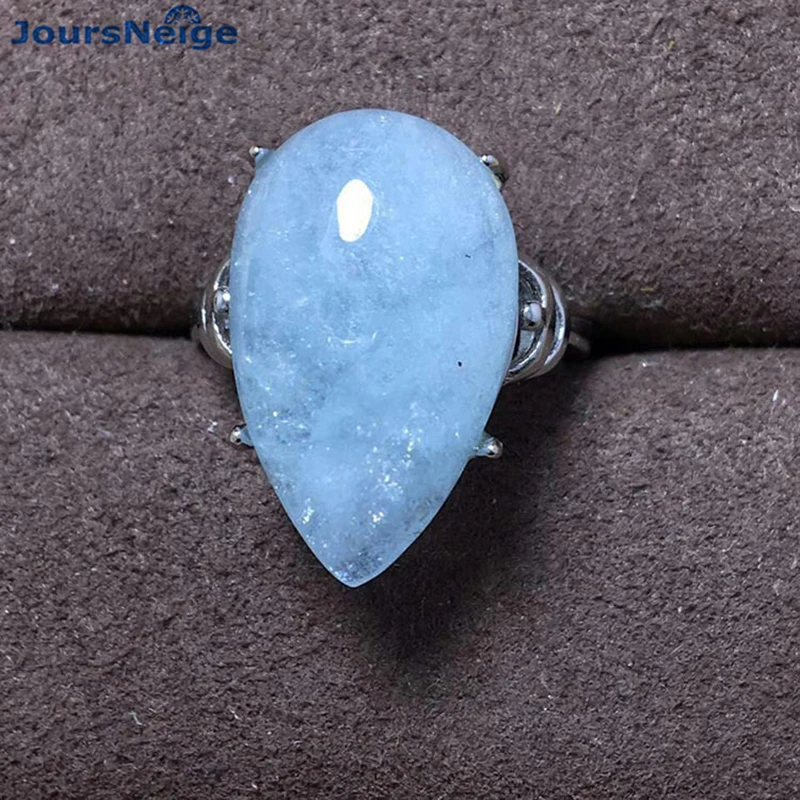 Синие кольца с натуральным камнем, бусины, S925 серебро, регулируемое ...