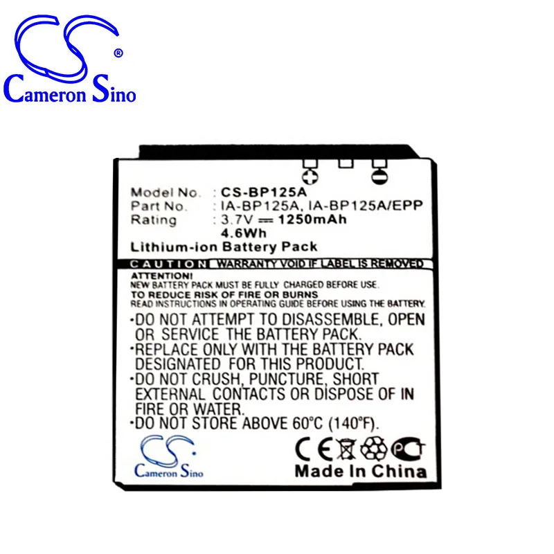 

Cameron Sino 1250mah battery for SAMSUNG HMX-M20 M20SP Q10 Q20 BP125A Q10EDC T11BP QF30 AD43-00197A Camera Battery