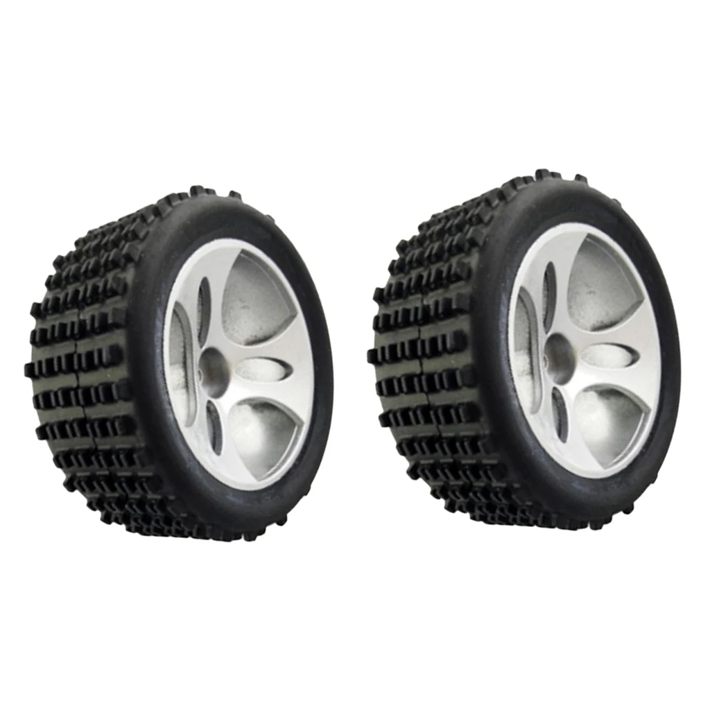 2Pcs Black Plastic Wheel Hex Rim Tire Tyre for Wltoys A959 RC Crawler Buggy