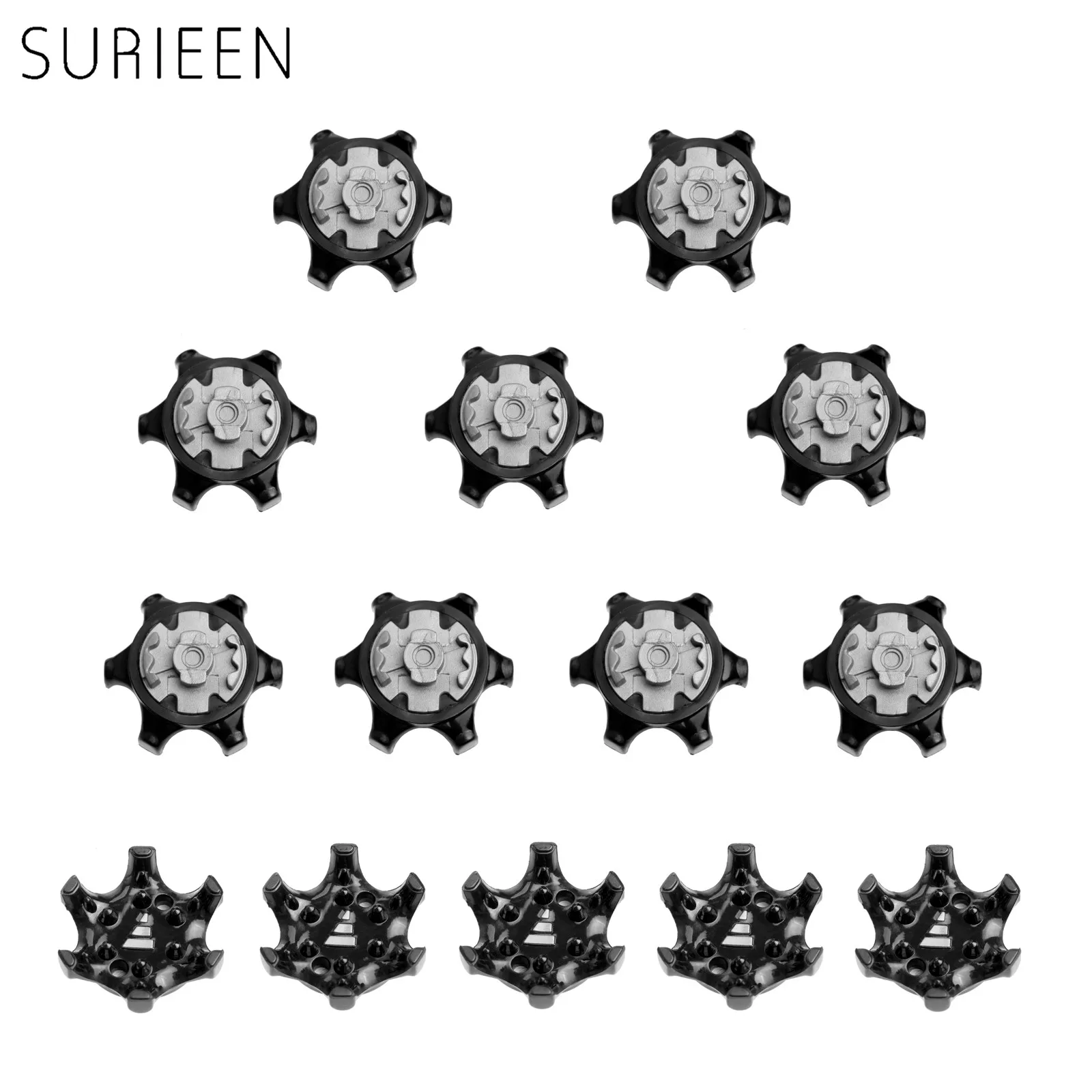 14PCS TPR Golf Shoe Spikes Replacement Cleat Champ Fast Twist Screw Studs Stinger Golf Accessories Golf Training Aids Black+Gray 14PCS TPR Golf Shoe Spikes Replacement Cleat Champ Fast Twist Screw Studs Stinger Golf Accessories Golf Training Aids Black+Gray