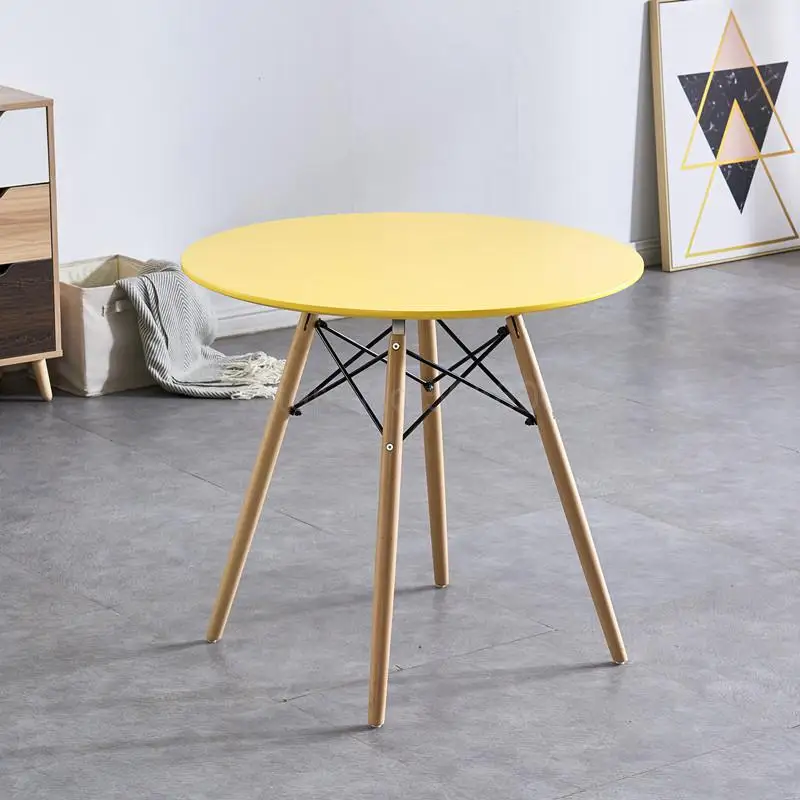 Nordic table small square table small apartment table simple solid wood casual coffee table and chairs combination - Цвет: 80cm   8