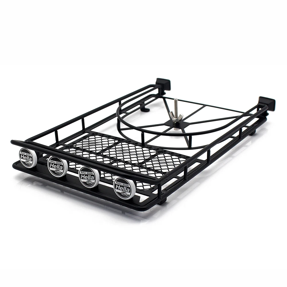 INJORA Metal Roof Rack with LED Lights for 110 RC Rock Crawler AXial