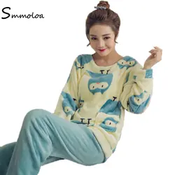 Smmoloa женские зимние пижамы фланелевая теплая Пижама Новинка