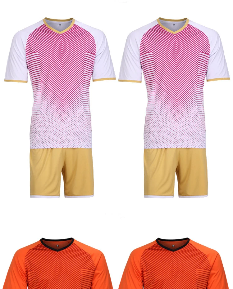 New Mens Stripe Design Short Sleeve Comfortable Football Jerseys Training Soccer Sets Custom Breathable Sports Uniform Jersey 4