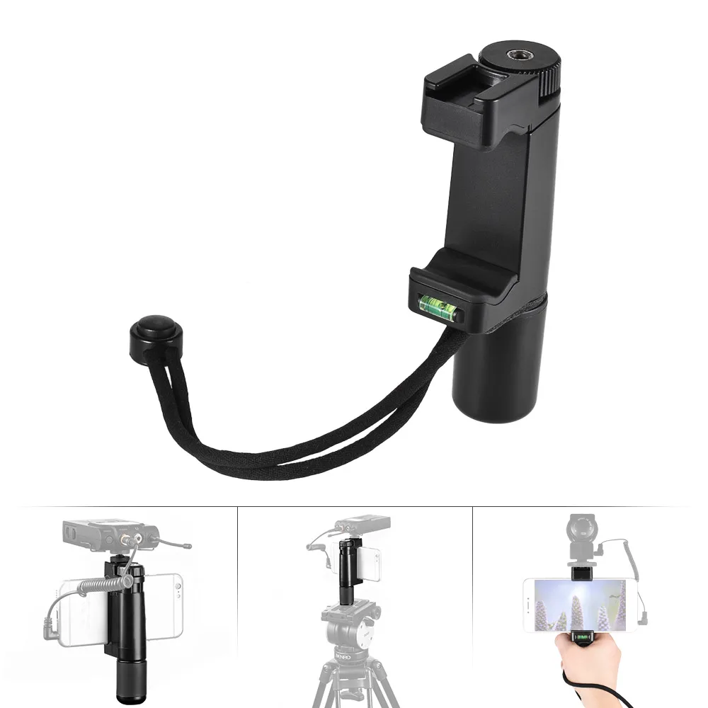 

Andoer Photography Handheld Phone Holder Clamp Grip Phone Bracket with Cold Shoe for Video Recording Selfie for Smartphone