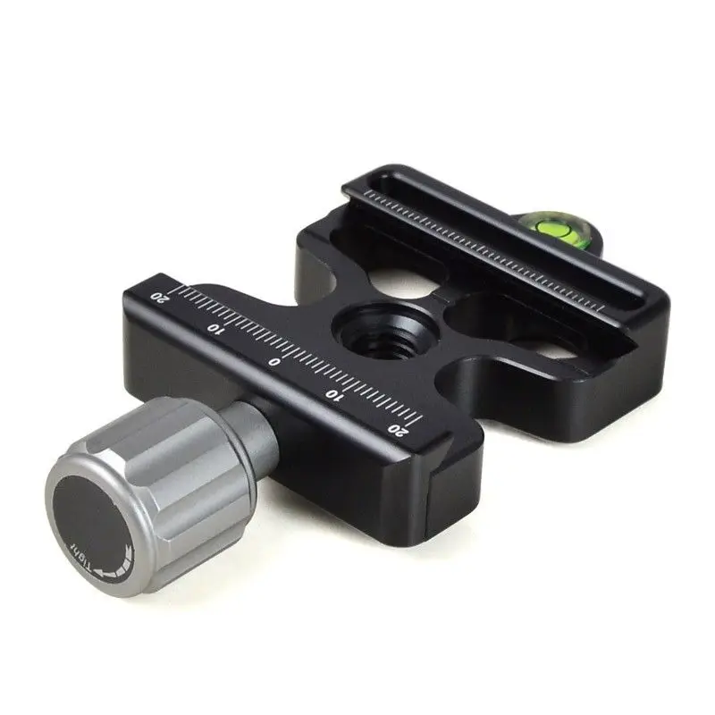 Aluminum CNC 3/8'' Adapter Plate Clamp with Gradienter for Quick Release Tripod Ball Head Arca Swiss RRS Benro | Электроника