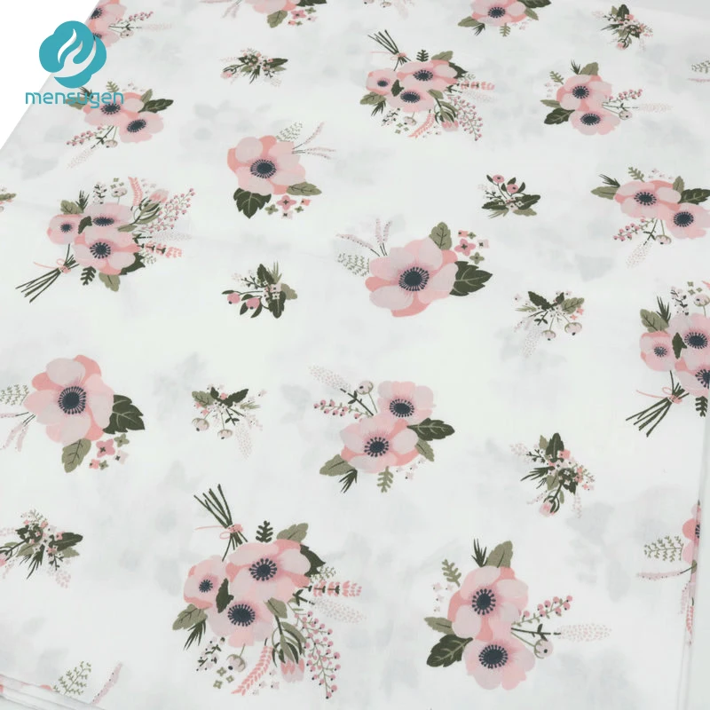 

Mensugen 50cm*160cm Flower Cotton Fabric for Patchwork Quliting Bedding Sheet Cushions blanket Dresses Sewing Material