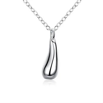 

925 silver long necklaces pendants fashion statement necklace for women Chain Luxurious Big CZ Water drop pendant Rolo necklace