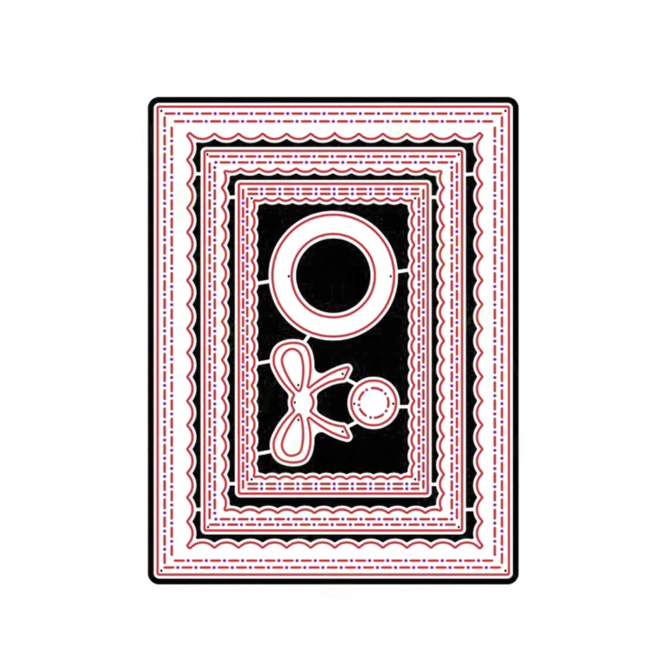 

scallop rectangle frame Metal Cutting Dies Scrapbooking craft Dies cuts emboss paper card make stencil die template 110*85mm