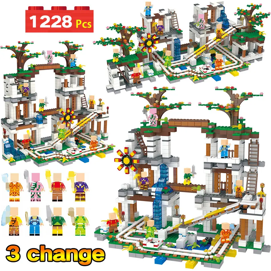 

1228Pcs Bricks Compatible Legoingly The Mine Cave Mine Slide Figures Building Blocks Toys For Children
