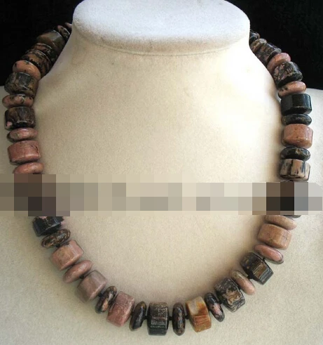 

ddh003804 wholesale rhodonite pink roundel 8*14mm necklace 17" nature beads 28% Discount