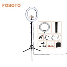 Fosoto rl-18 фотографии освещения затемнения 240 светодиоды 55 Вт 5500 К Камера Аксессуары для фотостудий телефон видео кольцо свет лампы с штатив стенд