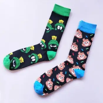

Funny Cartoon Frog Poo Printed Men Sport Casual Breathable Cotton Socks Hosiery new