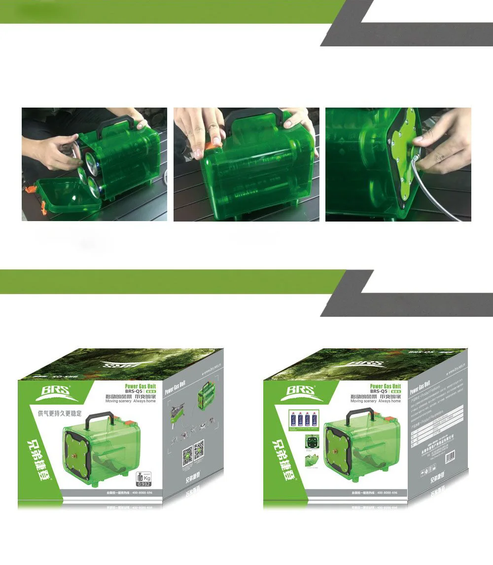 Brs-q5 de Grande Gás ao ar Resistência Policarbonato Piquenique Viagem Energia Unidade Tanque Gás Bin Case Garrafa Livre Armazém 7 garrafa gás ao ar livre armazém energia