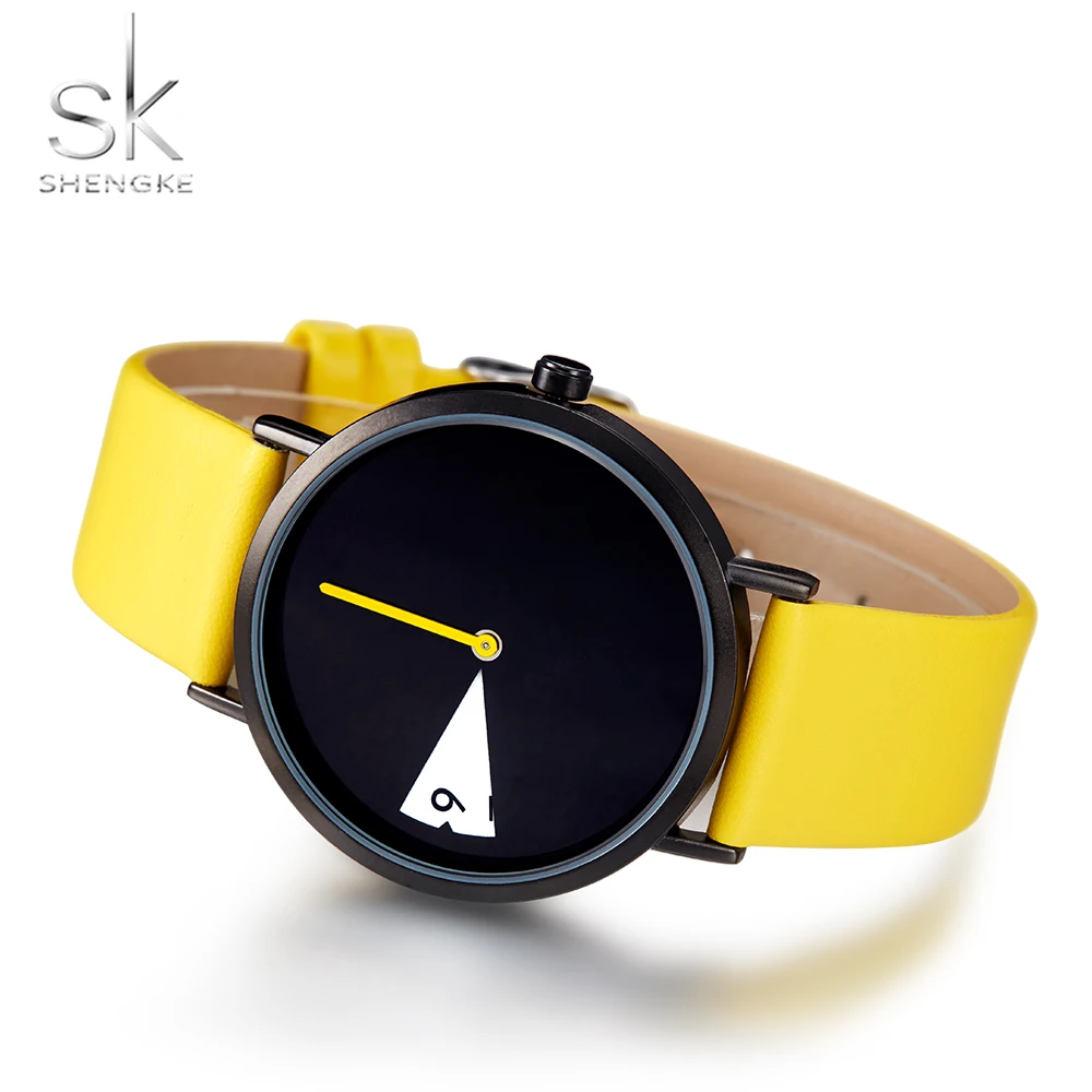 Ceny Shengke marka zegarki kwarcowe zegarek damski moda kreatywna skórzana moda codzienna zegarek damski tanie promocja Relojes 2019 SK