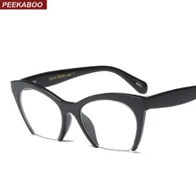Peekaboo модные очки кошачий глаз оправы оптические женские женские ретро большие очки полуоправы прозрачные
