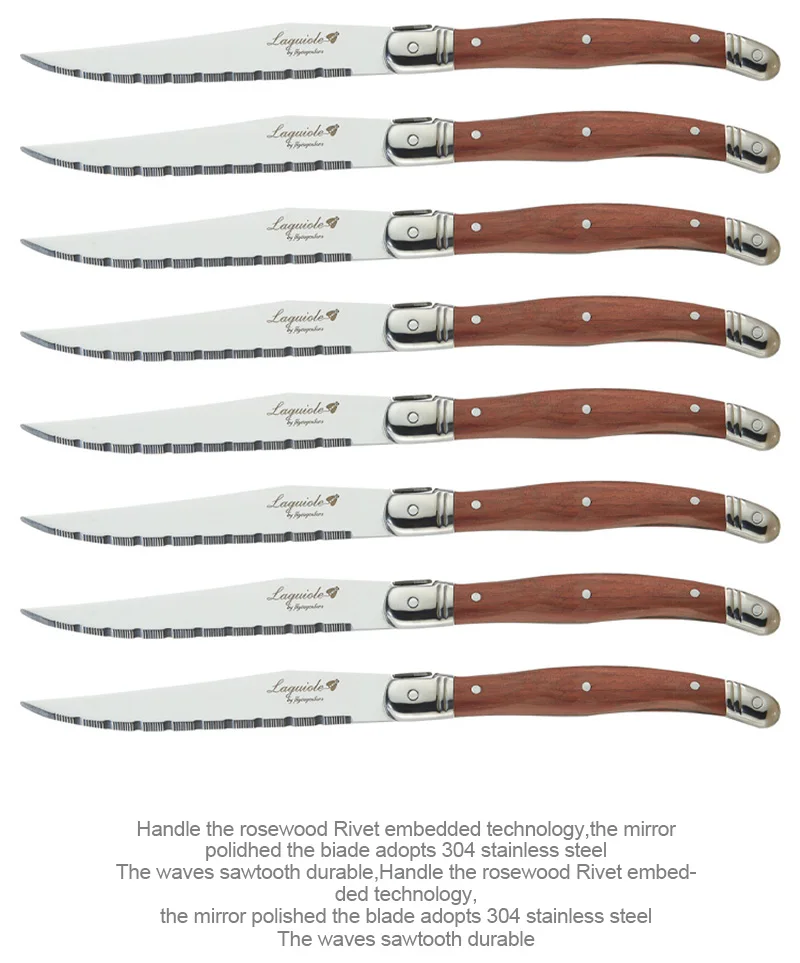 Laguiole ножи для стейка из нержавеющей стали столовые приборы с деревянной ручкой набор ножей посуда Кухня Западный дом ресторан инструмент