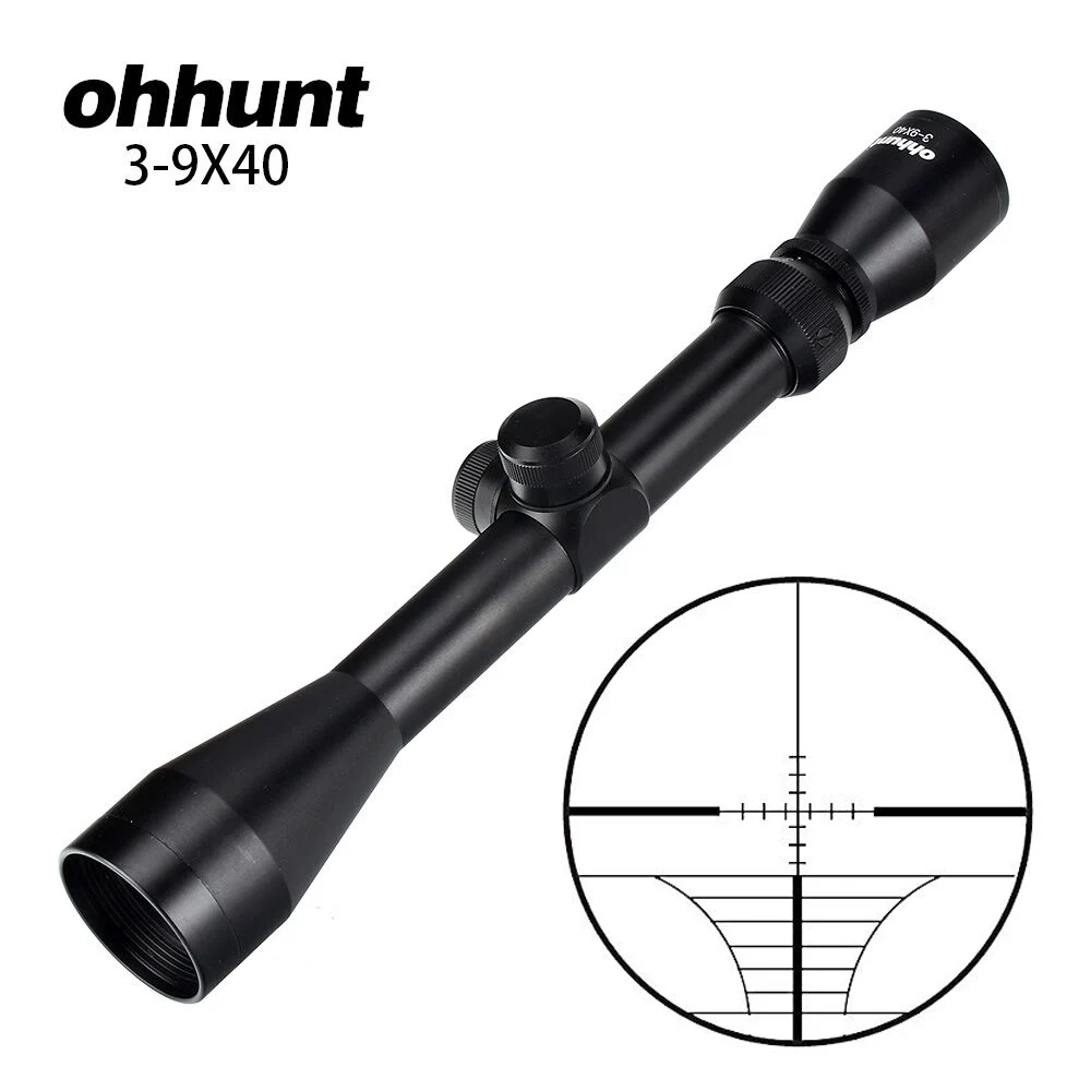 Ohhunt 3-9X40 охотничий Воздушный прицел, проволока, дальномер, сетка для арбалета или Mil Dot, оптический прицел, тактические оптические прицелы - Цвет: No Rings