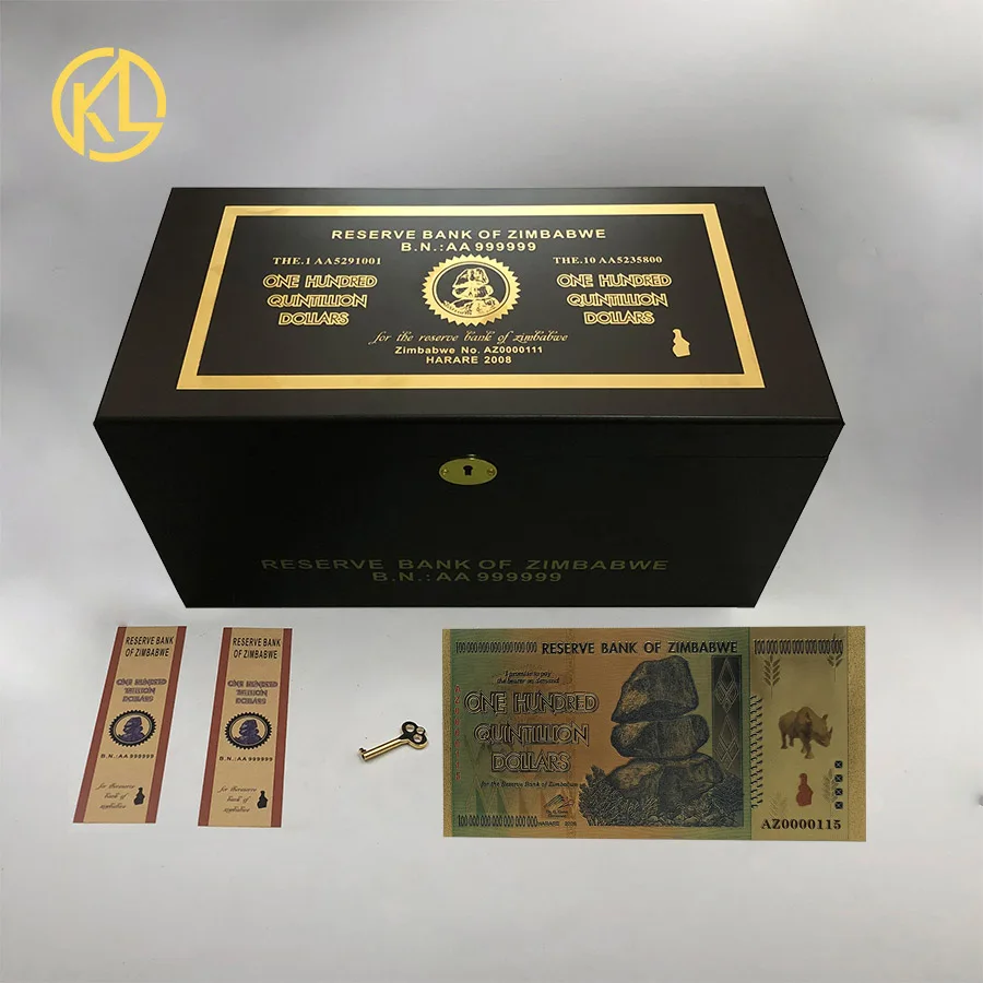 1000 шт званые сто триллионов или кинтиллион долларов золотые банкноты с золотом 999999 и водяными знаками fedex tnt или UPS - Цвет: AZ0000115 1000 Set