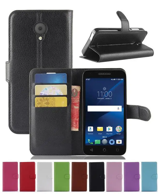

Magnetic PU Leather Wallet Flip Case Cover For Alcatel Raven LTE A574BL