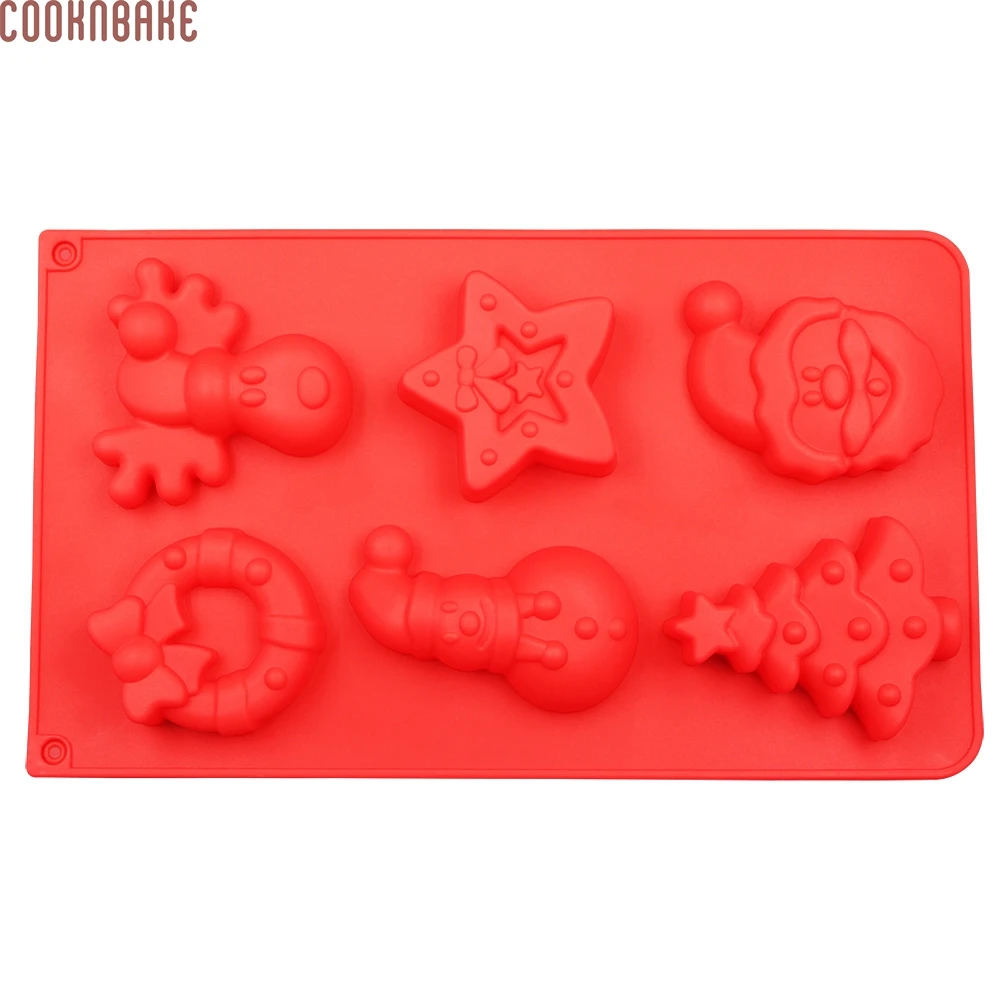 COOKNBAKE Рождественская силиконовая форма для выпечки тортов 6 ячеек конфет и