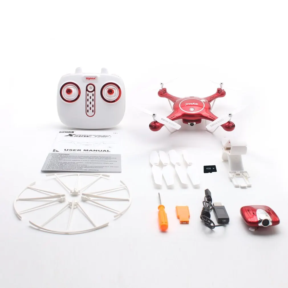 

Syma X5UW WiFi FPV RC Drone with 720P Camera Altitude Hold Headless Mode 3D Flip Flight Plan RC Drone Quadcopter with 4GB Card