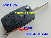 RMLKS Folding Flip Replacement 2 1 Button Remote Key Blank HU66 blade Fob Fit For Audi