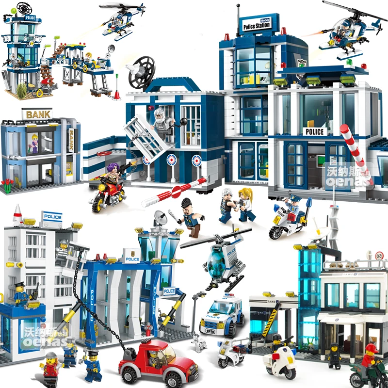 Tanie City kompatybilny LegoED mobilne centrum dowodzenia SWAT policja stacji więzienia więzienia montażu klocki klocki dla dzieci zabawki dla chłopców prezent